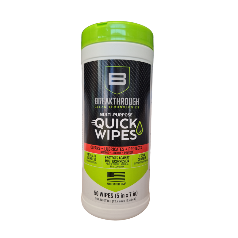 Breakthrough Clean Technologies Multi-Purpose CLP Quick Wipes, 5" x 7", 50-Pack Canister